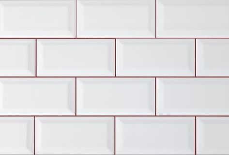 White Tile Red Grout, Grout Colors, Coloured Grout, Matte Tile, Red Tiles, Butcher Shop, Home 2023, White Subway Tile, Grout Color