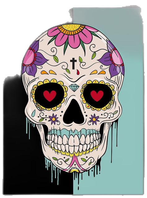 Skull With Flowers Painting, Sugar Skull Painting, Skull With Flowers, Skull Wall Art, Day Of The Dead Skull, Skull Painting, Sugar Skull Art, Graffiti Wall Art, Art Graffiti