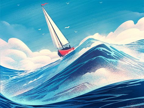 Geneseo Magazine by Brian Edward Miller on Dribbble Storm Illustration, Ship Vector, Sea Illustration, 2d Illustration, Cover Illustration, Soyut Sanat Tabloları, Ocean Scenes, Arte Sketchbook, Illustration Inspiration