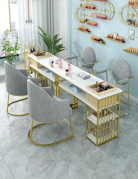 Manicure table and chair set combination single double net celebrity shop multifunctional nail table with drawer double layer _ - AliExpress Mobile Manicure Desk, Marble Manicure, Nail Tables, Game Table And Chairs, Sofa Simple, Nail Salon Interior Design, Nail Salon Furniture, Nail Salon Interior, Beauty Room Salon