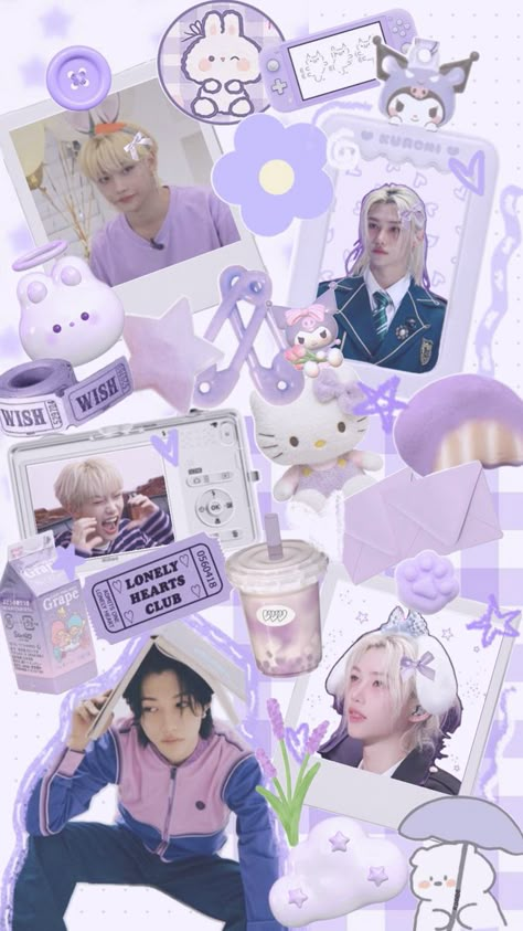 Requested from my pooks a  , i hope you like the felix wallpaper <33 #purple #felix #straykids #wallpaper #felixwallpaper #kpop #felixpurplewallpaper #cute #icons Kids Collage, Straykids Wallpaper, Felix Wallpaper, Funny Lockscreen, Kpop Iphone Wallpaper, Straykids Hyunjin Photoshoot, Lonely Heart, Skz In Cute, Savage Kids