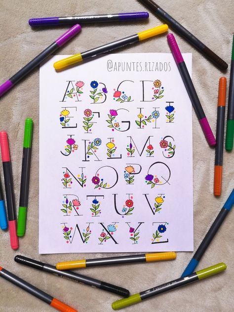 Hand Lettering Alphabet Fonts, Lettering Styles Alphabet, Bond Paper Design, Journal Fonts, Hand Lettering Art, Hand Lettering Fonts, Hand Lettering Alphabet, Bullet Journal Mood, Bullet Journal Diy