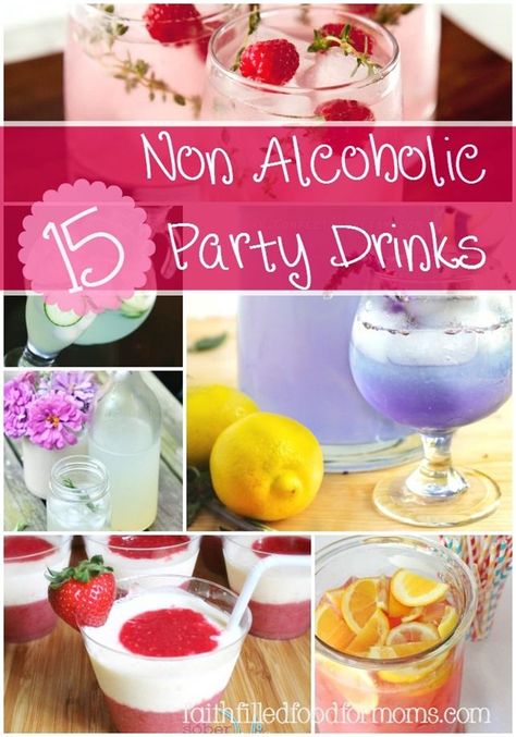 You'll these easy and Delicious 15 Non Alcoholic Party Drinks! There's something for everyone! They are deelish and perfect for holiday parties and gatherings with friends and family! Non Alcoholic Party Drinks, Alcoholic Party Drinks, Alcoholic Party, Alcoholic Recipes, Drinks Nonalcoholic, Nonalcoholic Drinks, Easy Alcoholic Drinks, Alcholic Drinks, Party Drinks Alcohol