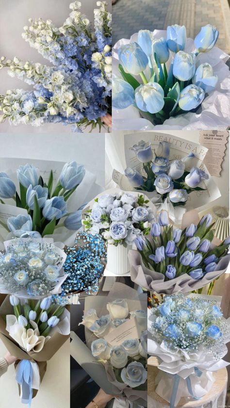 Tulip Flower Pictures, Luxury Flower Bouquets, Blue Flower Wallpaper, Boquette Flowers, Flower Arrangements Simple, Blue Tulips, Nothing But Flowers, Kraf Diy, Flower Therapy