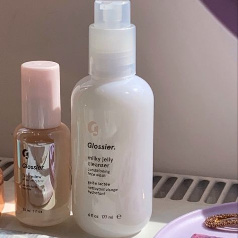 glossier y2k milk jelly cleanser futuredew serum skincare Futuredew Glossier, Milk Jelly Cleanser, Milk Jelly, Jelly Cleanser, Serum Skincare, Face Wash, Jelly, Hand Soap Bottle, Mood Board