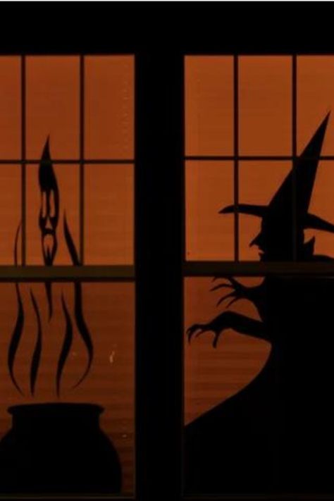 Transform your windows into a spooky spectacle with these Halloween decorations! 👻🎃✨ Perfect for setting the eerie mood and welcoming trick-or-treaters. #HalloweenDecor #SpookySeason #WindowWonders Diy Halloween Window, Halloween Window Silhouettes, Halloween Window Decorations, Witch Silhouette, Halloween Cans, Halloween Window, Halloween Silhouettes, Trick Or Treater, Halloween Night