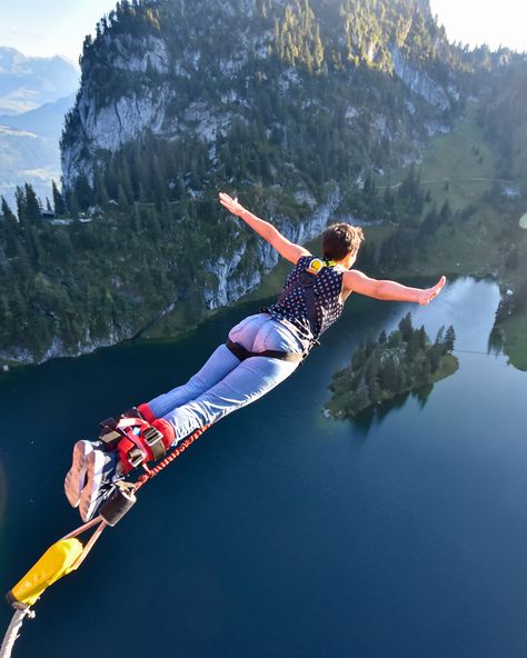 Bungy Jumping, Switzerland Bungie Jumping Aesthetic, Bunji Jumping Aesthetic, Bungee Jumping Aesthetic, Bungy Jumping, Switzerland Adventure, Bucket List Book, Fall Over, Bungee Jumping, Summer 2025