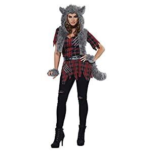 Womens She-Wolf Costume Wolf Halloween Costume, Werewolf Costume, Wolf Costume, California Costumes, She Wolf, Grey Vest, Halloween Fancy Dress, Plaid Tunic, Knit Bottom