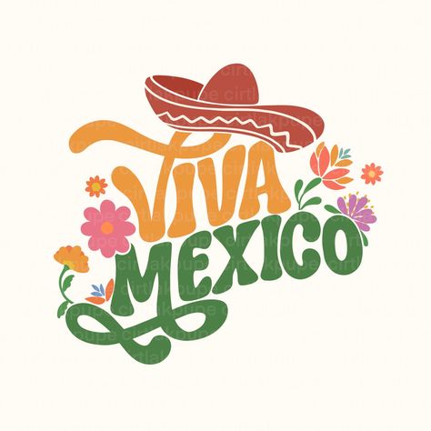 Mexico Cricut Ideas, Retro Mexican Art, Mexican Festival Poster, Mexico Widgets, Mexican Svg Free, Latin Graphic Design, Mexican Signs, Mexican Lettering, Mexican Typography