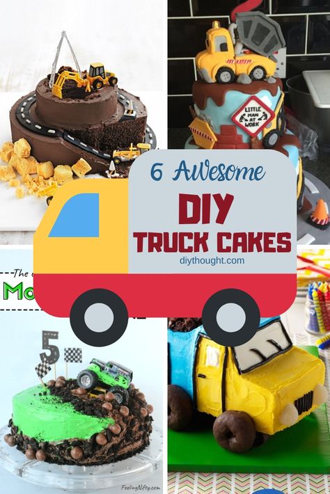 3rd Birthday Cakes For Boys, Dump Truck Birthday Cake, Semi Truck Cakes, Dump Truck Cakes, Oreo Dirt Cake, Truck Cupcakes, Construction Birthday Cake, Truck Birthday Cakes, Monster Truck Cake