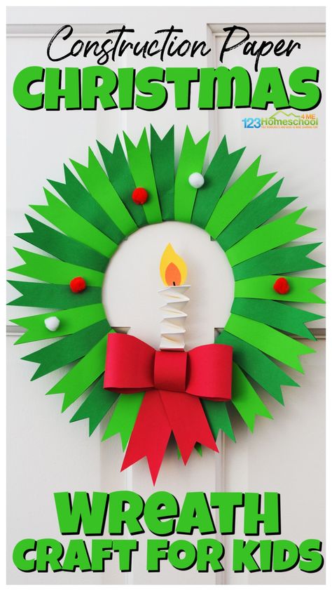 Paper Christmas Crafts, Spinning Christmas Tree, Paper Christmas Wreath, Brownies Christmas, Paper Wreath Diy, Diy Christmas Door Decorations, Homemade Christmas Wreaths, Christmas Wreath Craft, Christmas Paper Plates