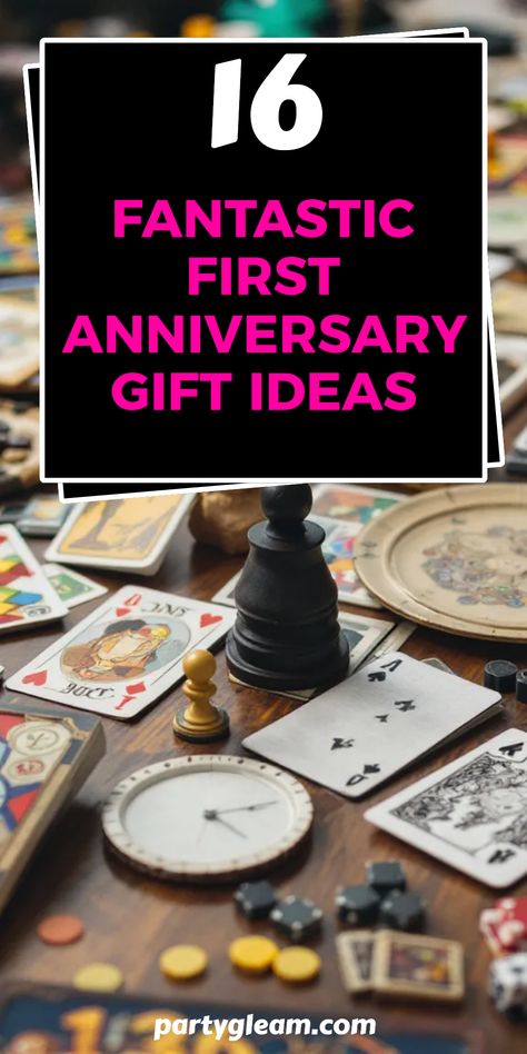 Planning how to celebrate your first anniversary? Dive into our list of 16 fantastic anniversary gift ideas that promise to make your day truly special! From personalized experiences to fun game night collections, we’ve got the perfect suggestions for celebrating your love. Whether you're yearning for cherished mementos or exciting adventures together, these unique gift ideas are sure to add spark to your joyous occasion. Explore diverse options that cater to every couple's taste and make the memories of your first year unforgettable! Best 1 Year Anniversary Gifts For Him, 1 Year Anniversary Gift Ideas For Girl, Ideas For One Year Anniversary, Cheap Anniversary Ideas, First Anniversary Ideas, Anniversary Ideas For Her, Anniversary Dinner Outfit, First Anniversary Gift Ideas, 1st Year Anniversary