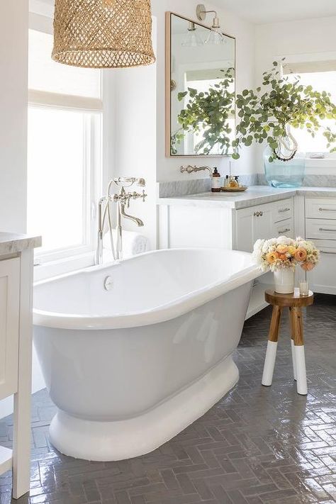 Beach Style Bathroom, Beautiful Master Bathrooms, Pure Salt Interiors, Turtle Rock, Girl Bathrooms, Stand Alone Tub, Pure Salt, Best Bathroom Designs, Just Us