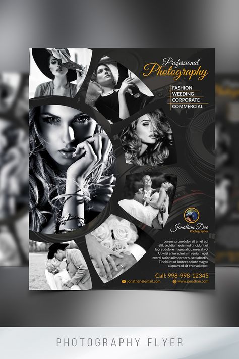 This Photography Flyer template can be used for any business purpose or others projects. All text, colors, images, fonts are user-friendly and very easy to customize with Adobe Photoshop Flyer Design Photography, Photoshoot Flyer Design, Photography Poster Design Creative, Photoshoot Flyer, Photography Flyer Design, Freepik Templates, Photographer Flyers, Advertising Ideas Marketing, Photography Ads