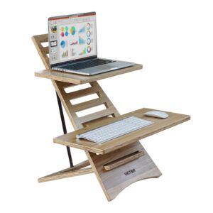 Victor Technology High Rise™ Acacia Wood Laptop Standing Desk with Two Worksurface Trays DC175A Small Office Setup, Chris Voss, Laptop Desk Stand, Desk With Keyboard Tray, Desk Solutions, Electric Standing Desk, Glassware Kitchen, Stand Up Desk, Craft Desk