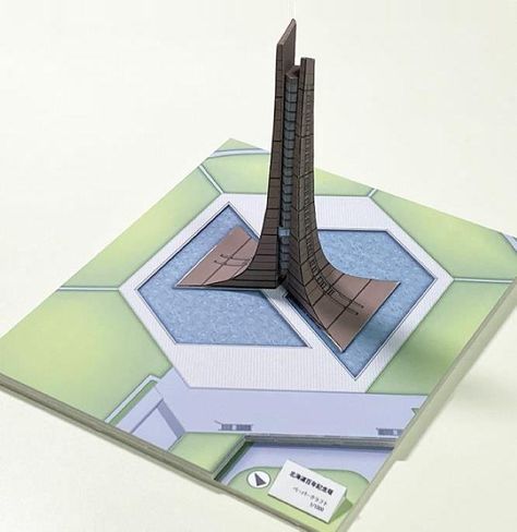 Hokkaido Centennial Monument Paper Model In 1/1000 Scale by Fujitama Paper Model Architecture, Skyscraper Design, Monument Architecture, Monumental Architecture, Conceptual Architecture, Landscape Architecture Design, Photo Shop, High Rise Building, Iconic Buildings