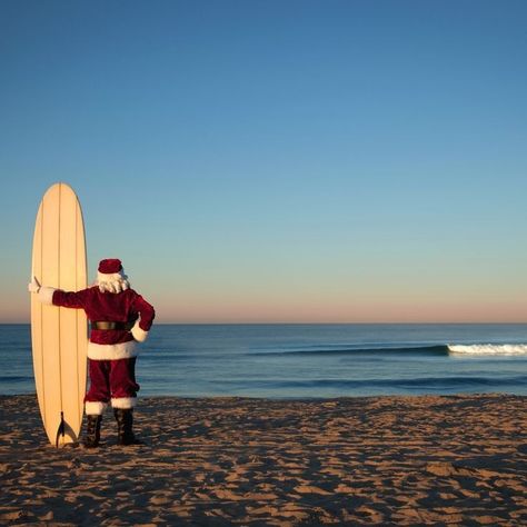 Summer Christmas Aesthetic, Surf Christmas, Surfing Christmas, Cowgirl Mermaid, Santa On The Beach, Christmas Cubicle, Aldi Australia, Yule Cat, Yacht Vacation