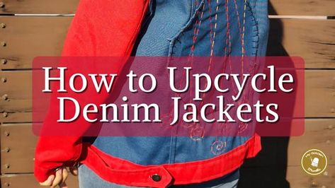 Learn how to recycle old clothes and upgrade them with the Upcycled Denim Jacket Ideas and tutorials to make them look good. Jeans Recycle Ideas Clothes, Jean Jacket Makeover Ideas, Denim Jacket Refashion, Upcycle Jackets Ideas, Upcycling Denim Jacket, Denim Jacket Upcycle Ideas, Denim Jacket Diy Upcycling, Denim Jacket Upcycle, Diy Jacket Refashion