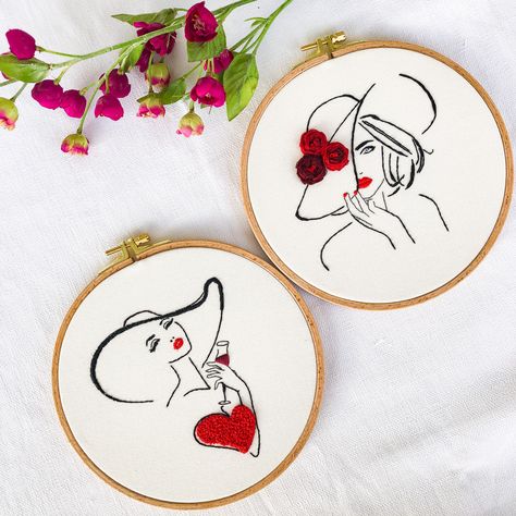 Excited to share the latest addition to my #etsy shop: Hand Embroidery Kit for Beginners. Vintage Girls Hoop Art. Modern Hand Embroidery. Starter Embroidery Kit. Line Art Embroidery Kit. #beige #housewarming #valentinesday #embroiderykit #embroidery #modernembroidery #beginnerembroidery #starterembroidery #adultscraft Starter Embroidery, Feminist Embroidery, Embroidery Artists, Modern Embroidery Kit, Modern Hand Embroidery, Embroidery Hoop Crafts, Beginner Embroidery Kit, Hand Embroidery Kit, Dmc Embroidery Floss