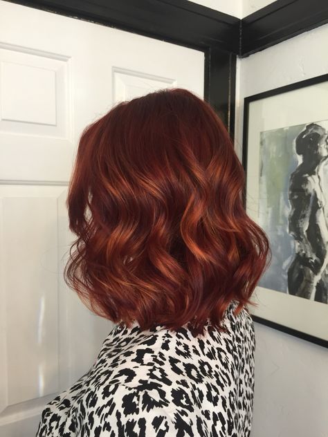 Rich, deep red with copper balayage. Gigi at Mecca Salon in Sacramento, CA. Dark Copper Hair, Dark Copper Hair Color, Copper Red Hair, Copper Balayage, Copper Hair Color, Hair Color Auburn, Dark Copper, Trendy Hair Color, Short Hair Color