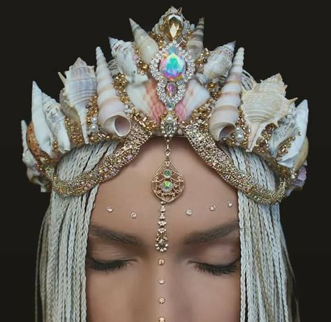 Seashell Tiara, Queen Mermaid, Mermaid Headpiece, Headpiece Art, Sea Costume, Seashell Crown, Fantasy Crown, Boho Crown, Mermaid Crafts