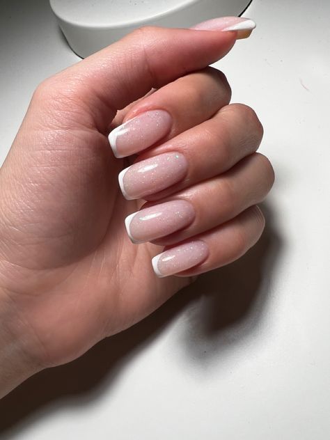 Sparkling French Nails, Sparkle French Manicure, Classic French Manicure, Nail Tattoo, French Manicure, Perfect Nails, French Nails, Nail Colors, Manicure