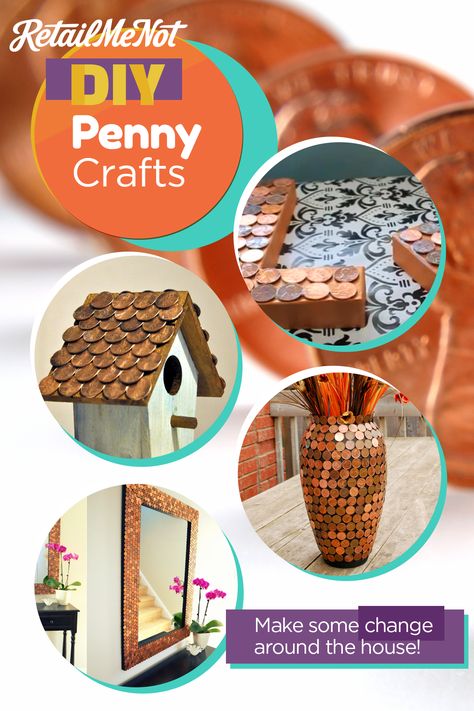 Penny Crafts Diy, Penny Art Projects, Dollar Store Crafts For Kids, Pennies Crafts, Penny Craft, Penny Projects, Penny Crafts, New Home Decor, Pediatric Dentistry