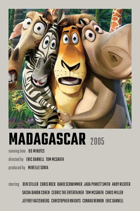 Madagascar Movie Poster, Wallet Inspiration, Madagascar Movie, Eye Movie, Movie Character Posters, Cedric The Entertainer, Scooby Doo Movie, Animated Movie Posters, Animal Print Background