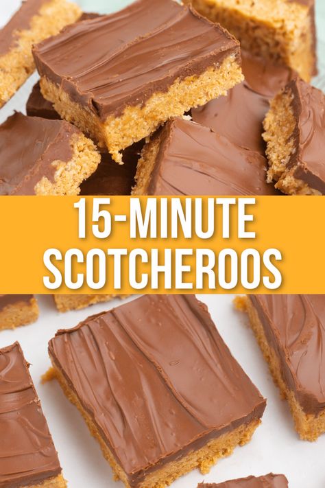 Scotcheroos Scotch A Roos Rice Krispies, Easy Baked Treats, Peanut Butter Dessert Bars, Scotcheroos Recipe, Keto Favorites, Butterscotch Bars, Plate Recipes, Bar Desserts, Chocolate Deserts