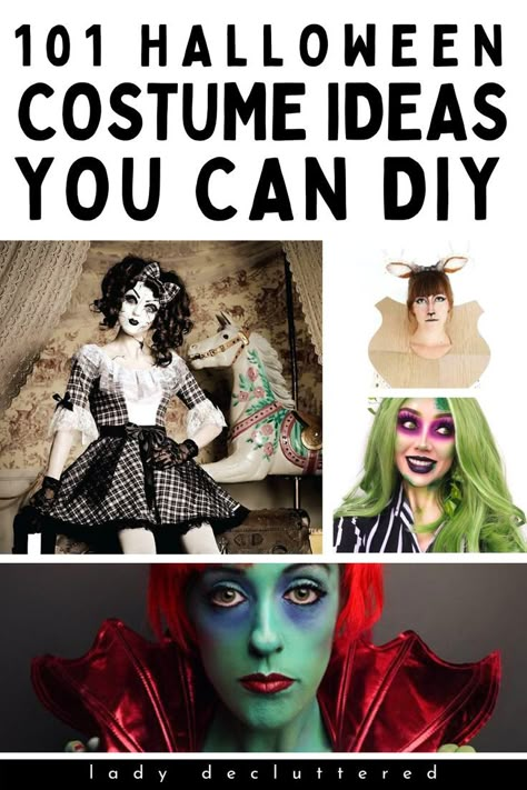 101 Halloween Costume Ideas You Can DIY Home Made Halloween Costumes For Women, Diy Adult Costumes For Women, Halloween Costumes Dyi, Best Diy Halloween Costumes For Women, Easy Funny Halloween Costumes For Women, Diy Scary Halloween Costumes For Women, Best Costumes Women, Spooky Costumes Women, Diy Womens Costume