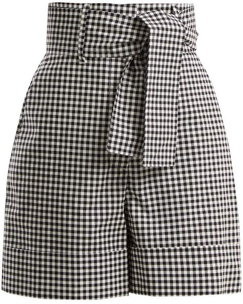 Amazing SARA BATTAGLIA Vichy gingham cotton shorts. Pair with bodysuit or smocked top for the perfect spring/summer look. #ad #cute #spring/summer 2018 Sara Battaglia, African Wear Styles For Men, Gingham Shorts, Black And White Gingham, Smocked Top, Long Jeans, Young Fashion, African Fashion Dresses, Jewelry Wedding