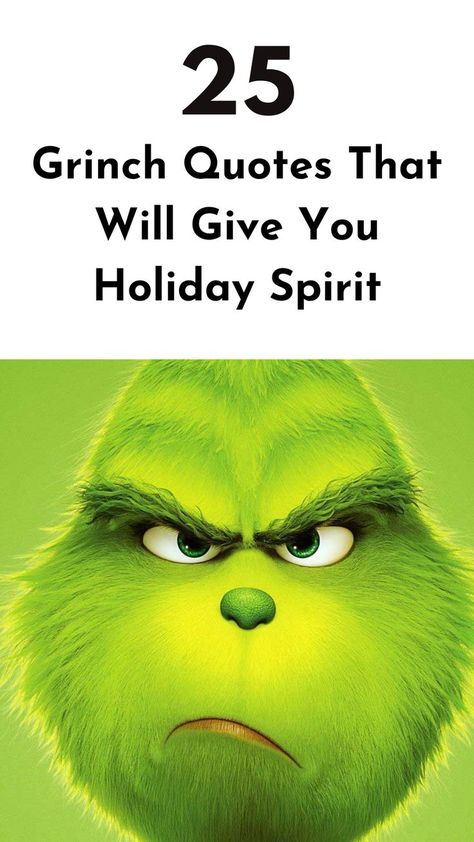 Get into the holiday spirit with these best Grinch quotes and make your heart grow three sizes this Christmas. #grinchquotes #holidayspirit Christmas Quotes Grinch, Grinch Heart, Grinch Quotes, Christmas Movie Quotes, Mr Grinch, Cheer You Up, Grinch Christmas, The Grinch, Heart Quotes