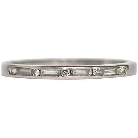 Preowned 1920s Art Deco Diamond Palladium Wedding Band Ring ($900) ❤ liked on Polyvore featuring jewelry, rings, band rings, multiple, diamond band wedding ring, diamond band ring, diamond wedding rings and deco diamond ring Antique Diamond Wedding Bands, Mens Wedding Rings Vintage, Wedding Ring Diamond Band, Gemstone Wedding Rings, Art Deco Wedding Band, Vintage Wedding Band, 1920s Art, Vintage Things, 1920s Art Deco