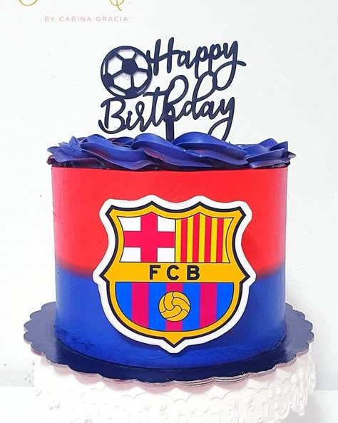 Barcelona Theme Cake, Barca Birthday Cake, Barcelona Soccer Cake, Fcb Cake Birthdays, Football Cake Barcelona, Barcelona Messi Cake, Barcelona Birthday Party Ideas, Barcelona Cake Ideas, Barcelona Birthday Cake