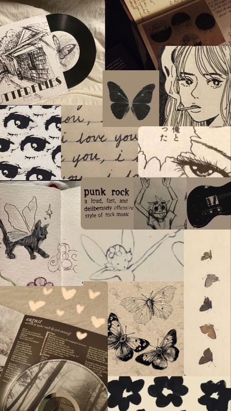 Wall Paper Phone Girl, Y2k Beige Wallpaper, Aesthetic Wallpaper Iphone Butterflies, Picsart Background Aesthetic, Mix Wallpaper Aesthetic, Soft Aesthetic Collage, Butterfly Collage Wallpaper, Aesthetic Butterfly Background, Butterfly Wallpaper Vintage