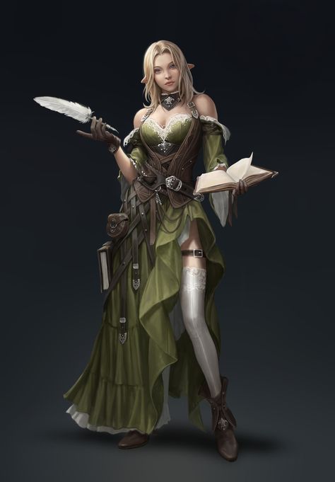 ArtStation - Librarian Warrior Elf Female, Dragonlance Characters, Elf Librarian, Librarian Character Design, Librarian Character, Fantasy Librarian, Female Mage, Dnd Elves, Female Elf