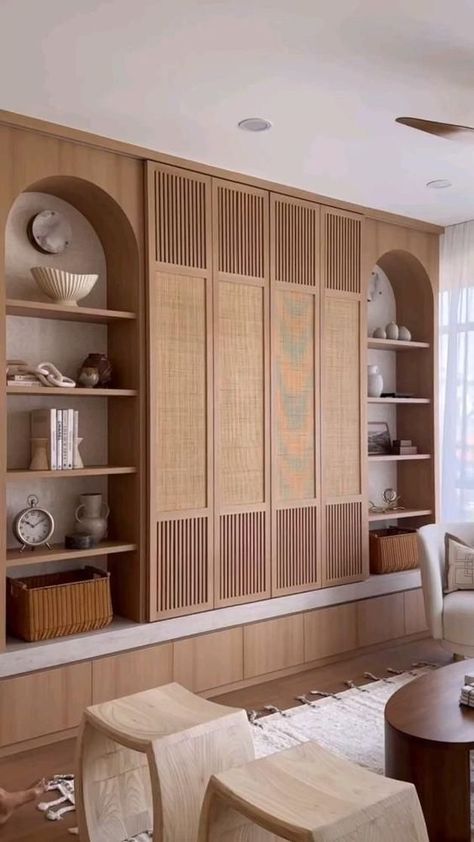 Hidden Tv, Tv Cabinet Design, Tv Room Design, Tv Wall Unit, Home Room Design, Apartment Interior, Tv Room, Cabinet Design, Showcase Design