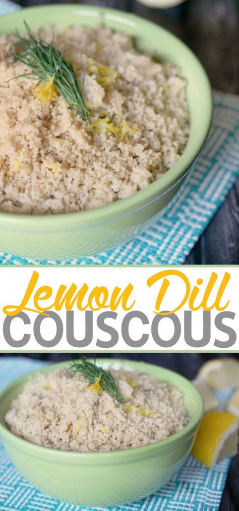 Salmon Couscous, Lemon Dill Chicken, Couscous Recipe, Dill Recipes, Lemon Salmon, Healthy Side Dish, Lemon Dill, Couscous Recipes, Couscous Salad