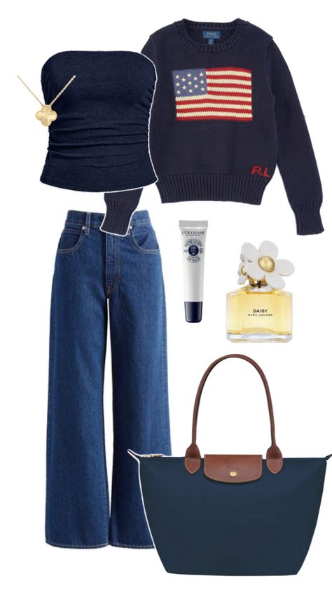 College outfit outfit inspo ralph lauren longchamp bag inspo navy blue Navy Longchamp Bag Outfit, Blue Bag Outfit, Longchamp Bag Outfit, Longchamp Outfit, Navy Blue Outfit, Blue Autumn, Navy Blue Bag, Outfit For Fall, Longchamp Bag