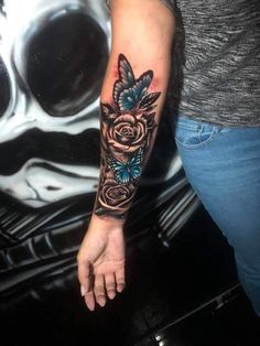 Burnt Rose Tattoo, Inside Bicep Tattoo Women Half Sleeves, Butterfly Cover Up Tattoo For Women, Rose Tattoo With Butterflies, Inner Forearm Cover Up Tattoos For Women, Cover Up Arm Tattoos For Women, Inner Wrist Tattoos For Women Cover Up, Black Cover Up Tattoos For Women, Tattoos To Cover Other Tattoos