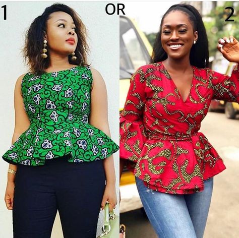 Top Ankara Styles, Ankara Top Styles, Ankara Peplum Tops, Beautiful Ankara Styles, African Tops, African Print Tops, African Outfits, African Print Dress Ankara, African Print Clothing