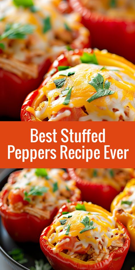 Try the best stuffed peppers recipe ever, filled with savory ingredients and delicious flavors. Small Batch Stuffed Peppers, Quick Stuffed Peppers, Stuffed Green Peppers Recipes, Oven Stuffed Peppers, Best Stuffed Peppers Recipe, Stuffed Peppers Recipes, Recipe For Stuffed Peppers, Best Stuffed Peppers, Stuffed Red Peppers