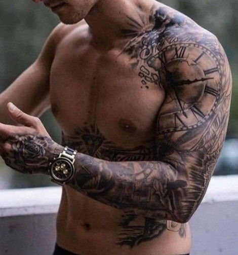 Family Sleeve Tattoo, Family Tattoos For Men, Unique Half Sleeve Tattoos, Shoulder Sleeve Tattoos, Full Sleeve Tattoo Design, Men Tattoos Arm Sleeve, Mens Shoulder Tattoo, Clever Tattoos, Tattoo Inspiration Men