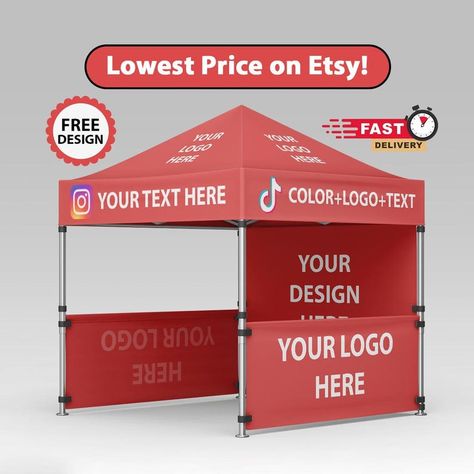 The 10×10 advertising tent or pop up tent is one of the most popular display solutions for almost all kinds of events and activities. When setting up a custom printed canopy at your event booth, you can not only mark your marketing space, but also catch more attention. 10x10 Tent, Tent Event, Custom Canopy, Event Booth, Half Walls, Vendor Booth, Option B, Event Tent, Pop Up Tent