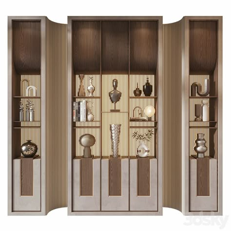 Furniture composition 842 - Wardrobe & Display cabinets - 3D model Bar Unit In Living Room, Partition Shelf, Rak Display, Display Bookshelf, Wardrobe Display, Wall Display Cabinet, Hotel Room Interior, Shelf Inspiration, Interior Design Jobs