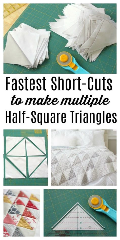 Half Square Triangle Quilts Pattern, Mini Patchwork, Diary Of A Quilter, Triangle Quilt Pattern, Baby Quilt Tutorials, Projek Menjahit, Amy Smart, Quilt Modernen, Half Square Triangle Quilts