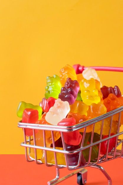 Free photo still life of colorful gummy ... | Free Photo #Freepik #freephoto Gummy Bear Photography, Haribo Aesthetic, Gummy Bears Aesthetic, Gummy Photoshoot, Gummies Photography, Candy Photography Food Styling, Candy Ads, Colorful Candy Photography, Candy Aesthetic