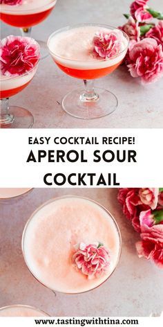 Aperol Sour, Creamy Cocktails, Coctails Recipes, Fall Cocktails Recipes, Gin Lemon, Pretty Cocktails, Fall Cocktail, Easy Cocktail, Cocktail Serving