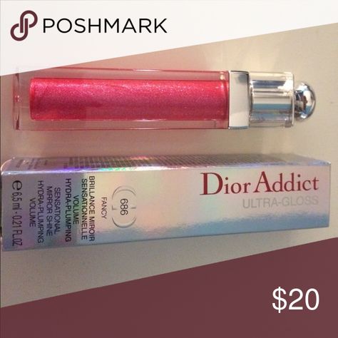 Dior Addict Ultra-Gloss Shade 686 - Fancy, unused and unopened Dior Makeup Lip Balm & Gloss Dior Addict Ultra Gloss, Dior Pink, Dior Addict Lip, Dior Makeup, Dior Addict, Makeup Lip, Lip Balm Gloss, Lip Makeup, Lip Balm