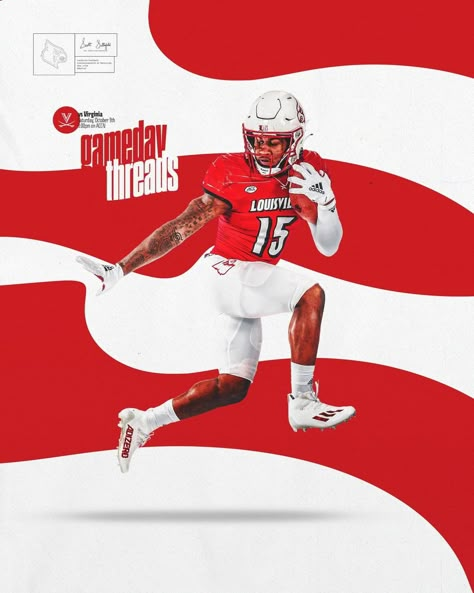 Soccer Gameday Graphics, Football Gameday Graphics, Sports Gameday Graphics, Gameday Graphics Design, Gameday Design, Gameday Graphics, Sports Design Layout, Louisville Football, Design Fundamentals